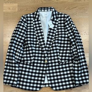 J.Crew Factory Black and White Checkered Blazer, nwt!